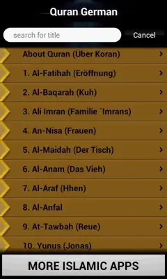 ImranQureshi Quran German android App screenshot 2